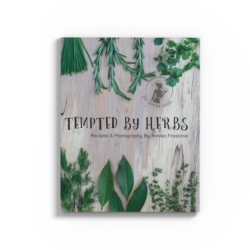 Book cover of cookbook 'Tempted by Herbs'