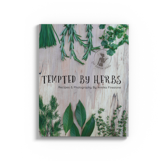 Book cover of cookbook 'Tempted by Herbs'